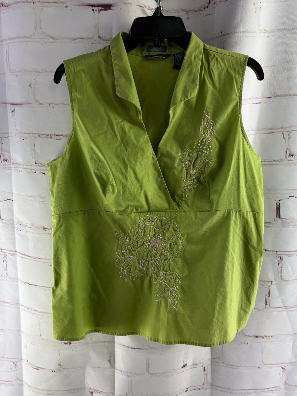 Hillard & Hanson Sleeveless Top w/ Zipper side Green XL - Vintage